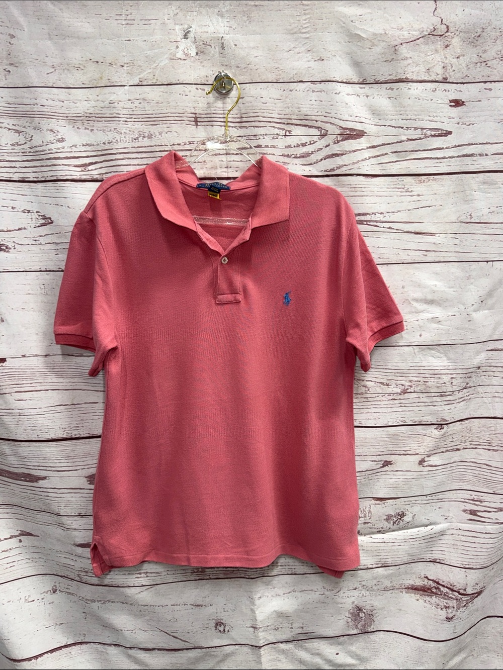 Polo Ralph Lauren Kids Coral Pink Polo Shirt with Blue Pony Size Large